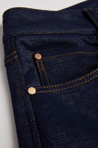 GUESS Straight fit hlače iz viskozne mešanice z videzom denima Modra - Blue 8