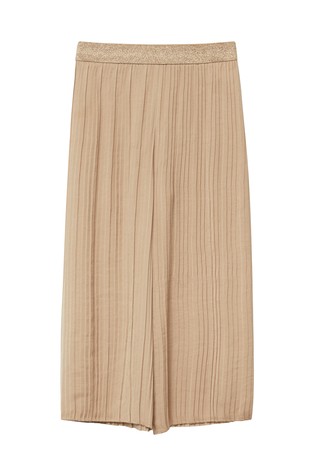 Široke plisirane hlače z bleščečim pasom