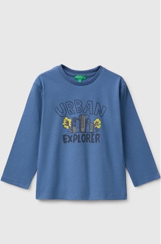 Long-sleeved cotton T-shirt with print