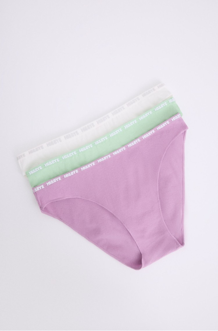WOMEN'SECRET HI&amp;BYE paket 3 klasičnih spodnjih hlačk Večbarvna - Multi 