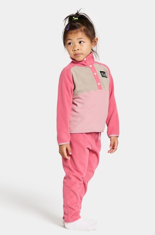 DIDRIKSONS Monte pulover z delnim zapenjanjem Roza - Soft Pink 4