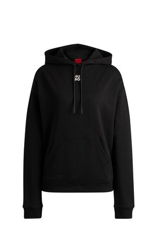 Cotton-terry hoodie with stacked logo