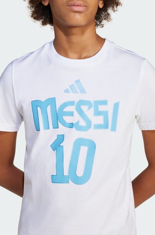 ADIDAS Messi Name and Number Graphic Tee Kids White 3