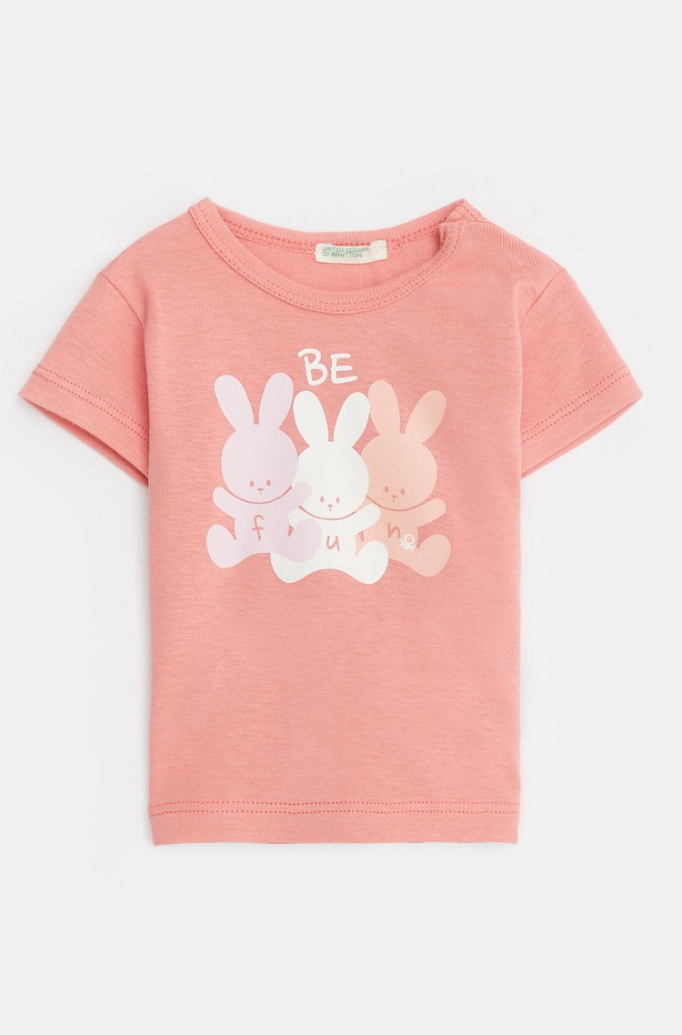 BENETTON Organic cotton t-shirt Pink 