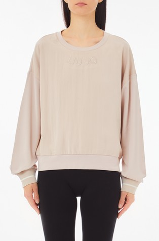 Viscose-blend sweatshirt with logo embroidery