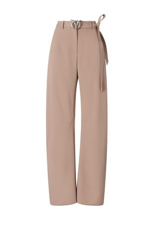 Trousers with logo belt