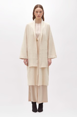 Oversized fit dolga pletena jopa s šalom