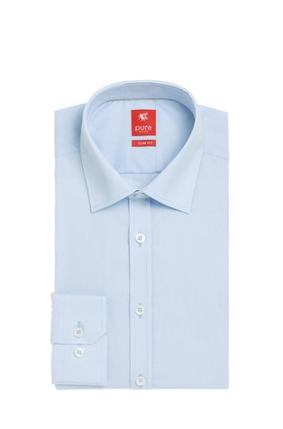 PURE H.TICO Slim fit City srajca z dolgimi rokavi Modra - Light Blue 3