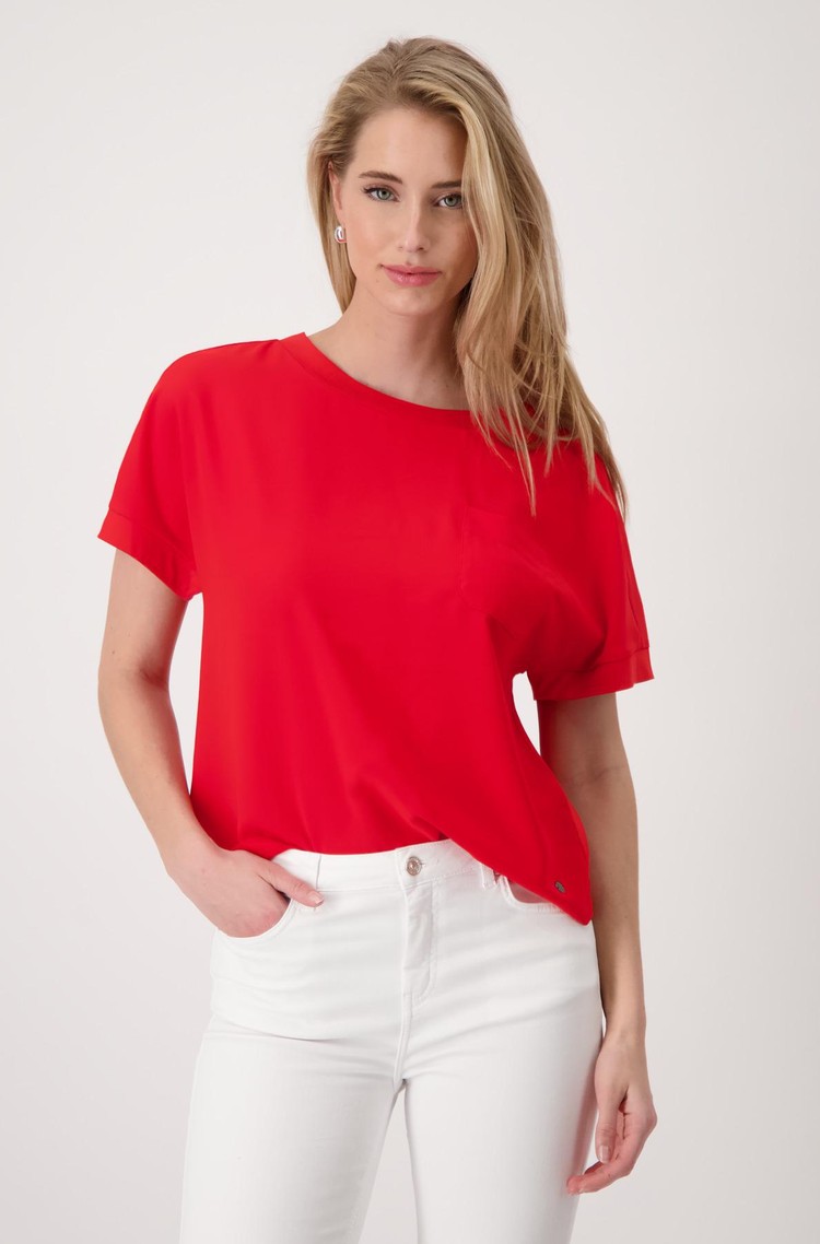 MONARI Mix fabrics T-shirt Red 