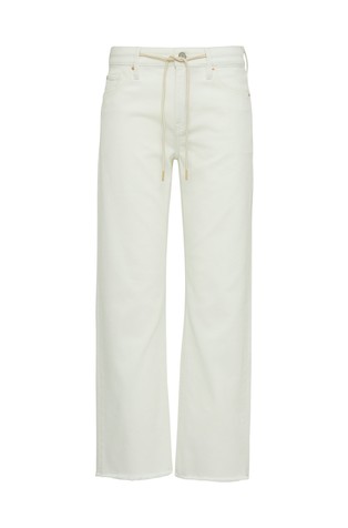 S.OLIVER Regular fit jeans hlače s skrajšano dolžino in vrvico v pasu Bela - White 4