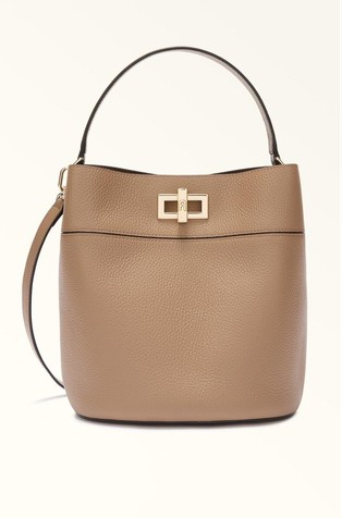 Leather bucket bag