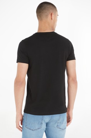 TOMMY HILFIGER Bombažna majica z V-izrezom Črna - Black 2