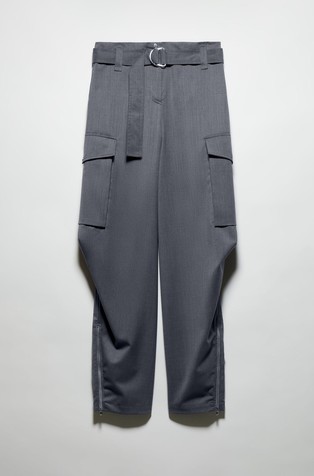 Široke cargo hlače iz volnene mešanice