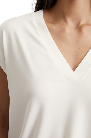 MARC O'POLO Relaxed fit majica iz Lenzing™ Ecovero™ jerseya Bela - White 3