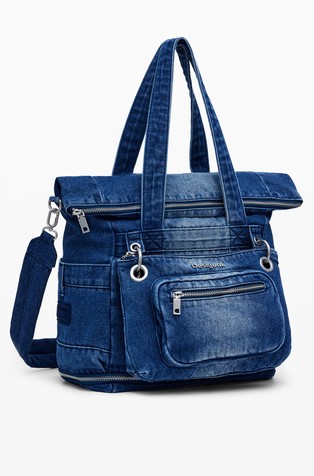 Voyager XL denim nahrbtnik z več načini nošenja