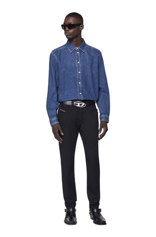 DIESEL Slim jeans hlače - 2019 D-Strukt 069YP Črna - Black/Dark Grey 5