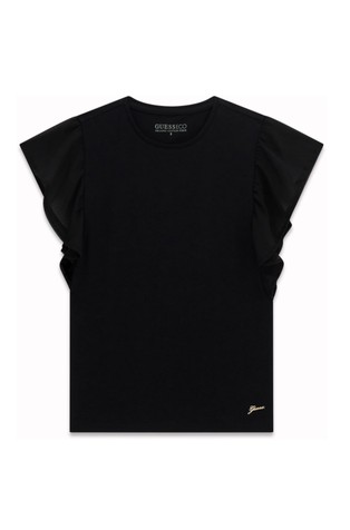 Cotton T-shirt with ruffles