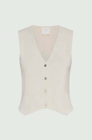MARELLA Monochrome viscose-blend vest White 4