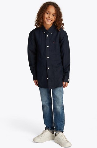 Relaxed fit srajca iz lanene mešanice