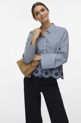 VMMARY črtasta srajca z vezeninami