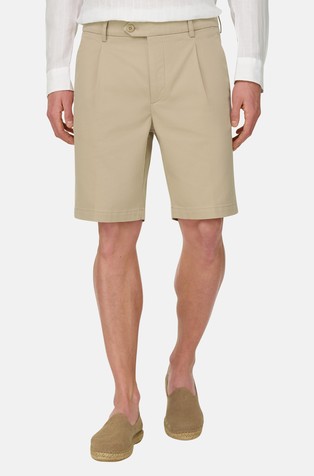 Stretch Cotton and Tencel Bermuda Shorts