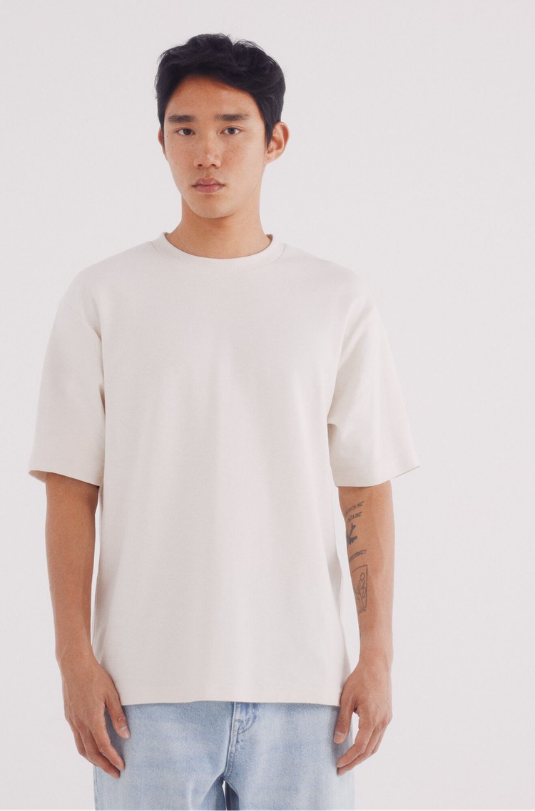 SPRINGFIELD Textured T-shirt White 