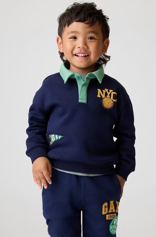 Varsity Logo pulover s polo ovratnikom za malčke