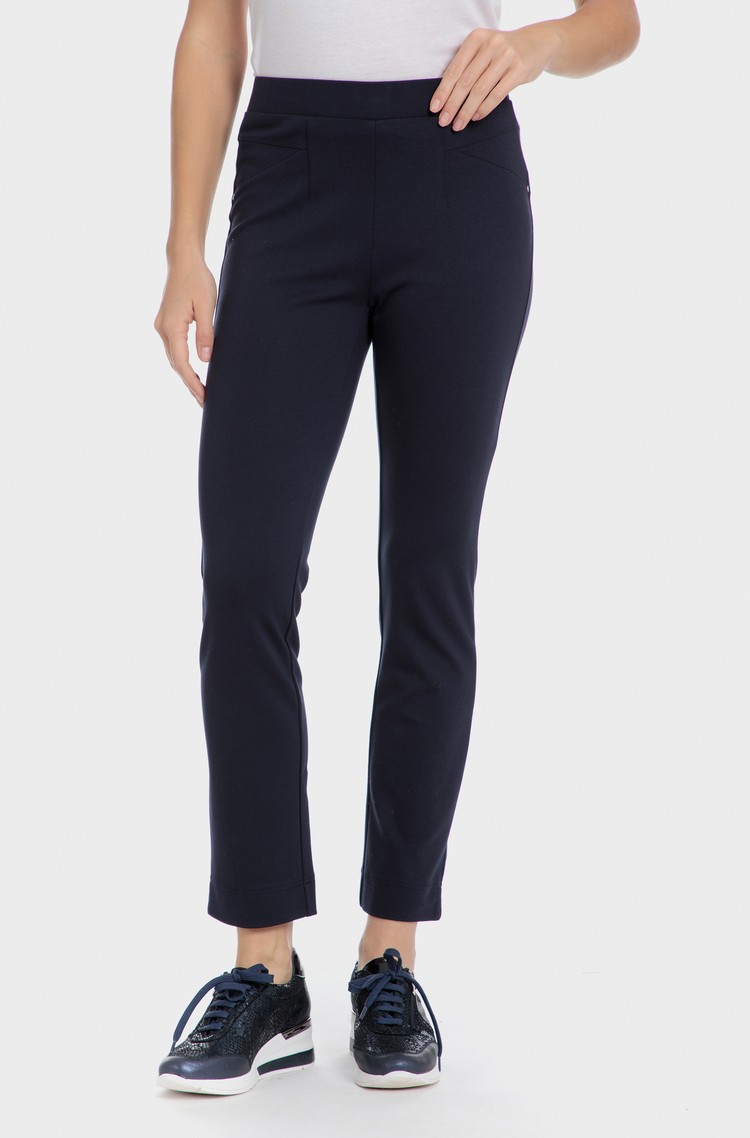 PUNT ROMA Viscose blend trousers Blue Navy 