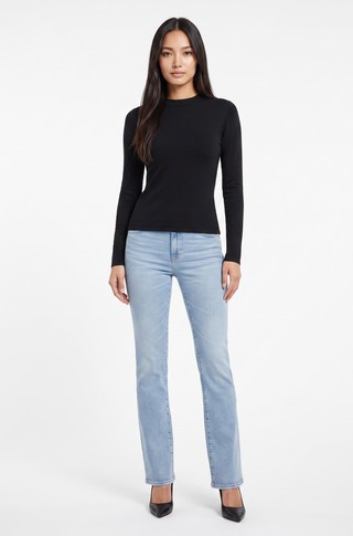 Ribbed sweater with buttons on sleeves