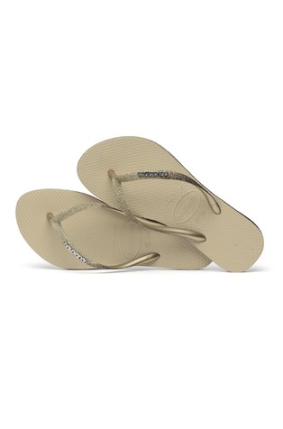 HAVAIANAS Slim Sparkle II japonke Bež - Sand Grey 4
