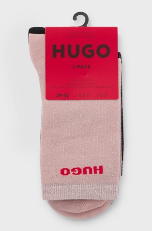 HUGO BOSS Two-pack of short-length socks with logo details Black/Pink 3