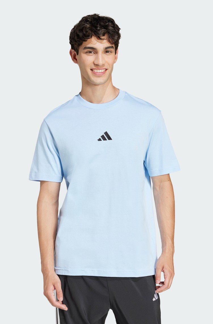 ADIDAS Essentials Small Logo Single Jersey T-Shirt Blue 