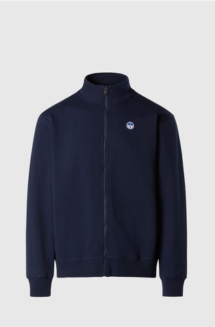 Cotton full-zip sweatshirt with logo patch