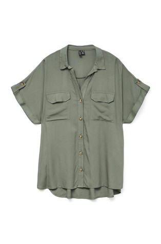 VERO MODA VMBUMPY srajca s kratkimi rokavi Zelena - Green 6
