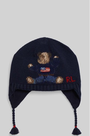 Polo Bear bombažna pletena kapa