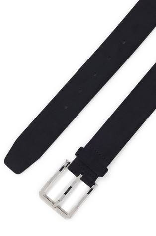 HUGO BOSS Suede belt with polished pin buckle Dark Blue 2