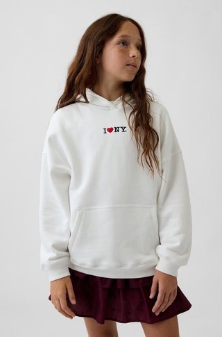 I Love NY pulover s potiskom zadaj za deklice
