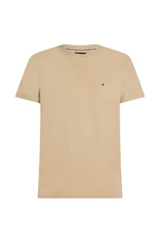 TOMMY HILFIGER Slim fit majica s kratkimi rokavi iz organskega bombaža Rjava - Light Brown 5