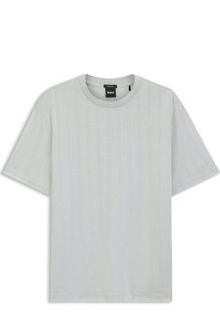 T-shirt in cotton with raised jacquard structure