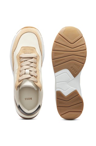 HUGO BOSS Superge iz kombinacije materialov Bež - Beige 4