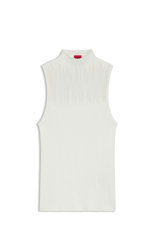 Knitted top with sheer section