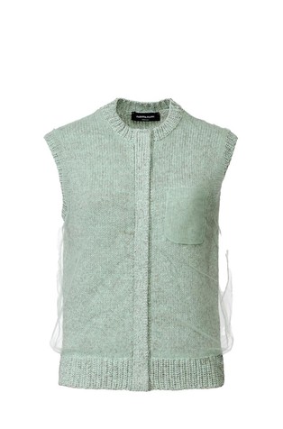 Meliran pleten brezrokavnik s plastjo iz tila