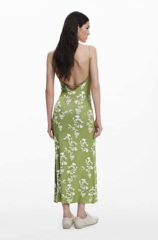 DESIGUAL 2-in-1 midi dress Green / Beige 2