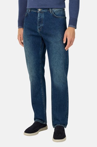 Ravne jeans hlače iz raztegljivega bombaža