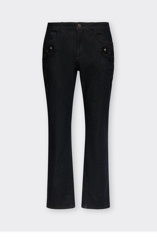 Jeans hlače z okrasnimi kamenčki