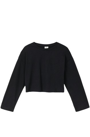 Cropped majica z dolgimi rokavi in potiskom zadaj