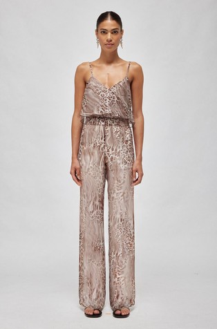 Hlače iz šifona z živalskim vzorcem