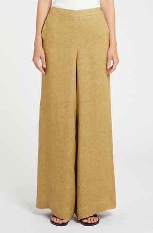 Linen wide-leg trousers