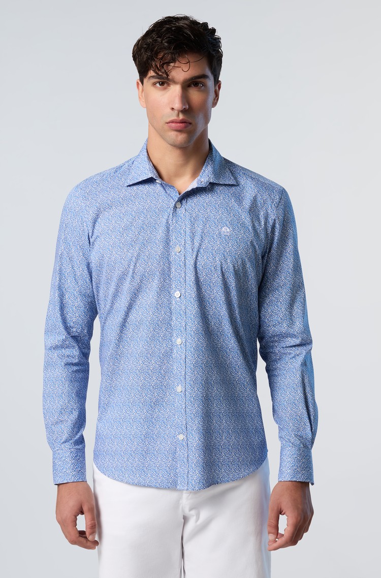 NORTH SAILS Patterned organic cotton shirt Blue 