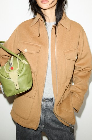 Wool field jacket with pockets